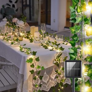 Соларни Приказни Светлинки с Изкуствени Листа от Бръшлян (5 м) | LEAFGLO