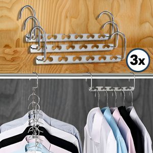 Стоманена Закачалка за Дрехи с Пестене на Място (3 бр.) | SNAPHANG